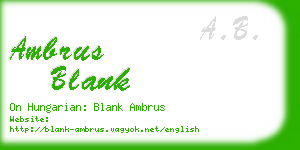 ambrus blank business card